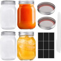 Bocaux en acier inoxydable avec couvercles et bandes, conservation des aliments, pour boire des fruits et légumes, 4 pièces, 32 oz