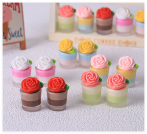 3D เค้กรูปดอกกุหลาบเทียมขนาดเล็กรูปทรงกรวยทำจากเรซินสวยงาม - Product Image 2