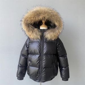 Doudounes pour enfants à capuche avec col en vraie fourrure, chaudes, coupe-vent, matelassées, pour filles et garçons, manteau <span class=keywords><strong>d</strong></span>'hiver en duvet de plumes pour enfants, vente en gros - Product Image 3