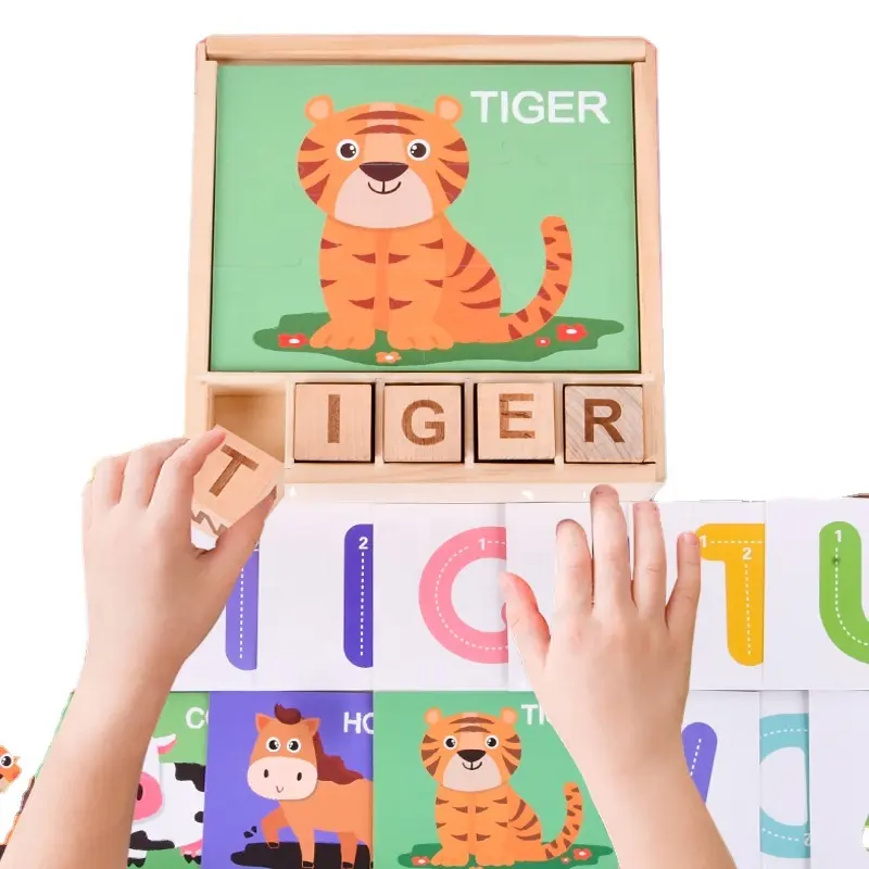 Large Spelling English Word Learning Puzzle Blocks Children's Early Education Toys Teaching Aids