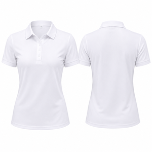 T-shirt polo femme, logo personnalisé, polo blanc pour femme, séchage rapide, polo de golf OEM ODM - Product Image 3
