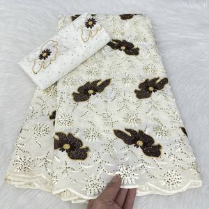 <span class=keywords><strong>Tissu</strong></span> en dentelle <span class=keywords><strong>suisse</strong></span> brodé voile Sénégal 2024, 5 yards, motifs assortis pour robes féminines - Product Image 5