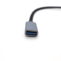 Kabel Audio & Video USB 3.0 AF ke Type-C 90 Derajat Sudut Kanan Berlapis PVC dalam Kotak Karton