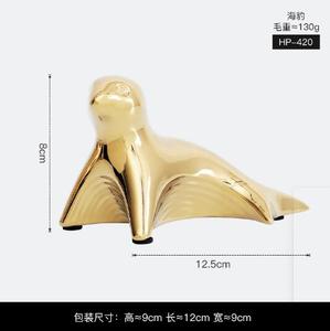 Decorazione artistica scultura in resina animale carino oro - Product Image 6