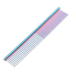 Pettine Professionale Colorato per Toelettatura di Cani e Gatti con Denti in Acciaio Inox e Punte Arrotondate per Rimuovere Nodi e Grovigli - Product Image 5