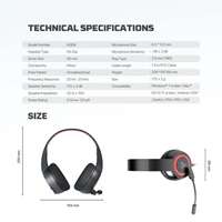 FANTECH HQ56 Headset Gaming berkabel, Headset Gaming ringan dengan mikrofon lipat Driver 40MM Jack 3.5mm