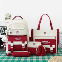 Sac à dos scolaire tendance et imperméable pour étudiants, ensemble personnalisable avec logo, sacs à dos pour étudiants