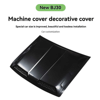 QK Cache-capot adhésif noir en ABS de haute qualité pour BAIC BJ30 Jetour T2 2024 – Installation non destructive – Accessoires de carrosserie