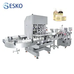 ESKO Hoch effiziente voll automatische Abfüllung Produktions linie Kosmetik cremes Jar 4 Heads Filling Machine