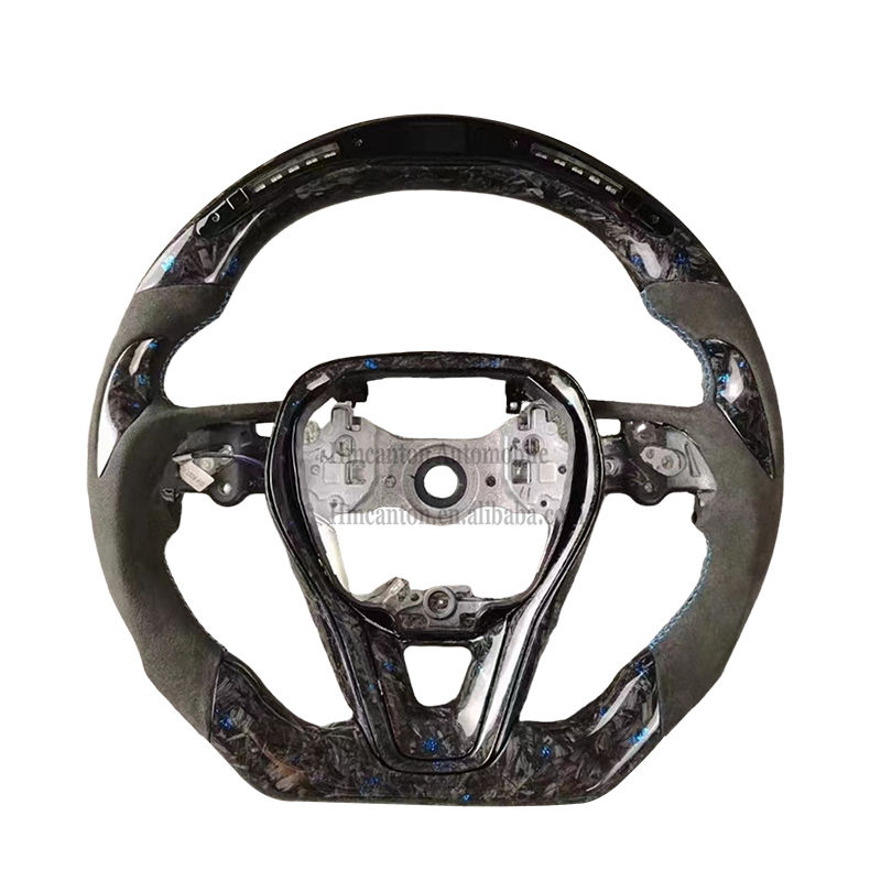 Alcantara + Led + fibre de carbone forgée + coutures bleues