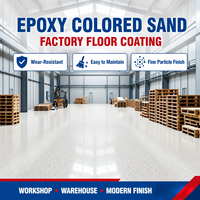 Peinture de sol époxy auto-nivelante 100% solide, personnalisée en usine, effet marbre, sable coloré, revêtement de sol époxy coloré