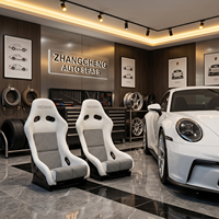 Siège baquet de course universel à motif chevron blanc pour simulateur VR, avec matériaux composites et éponge pour personnalisation