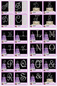 Adorno <span class=keywords><strong>de</strong></span> Pastel con Inicial <span class=keywords><strong>de</strong></span> Letra M en Diamantes <span class=keywords><strong>de</strong></span> Imitación, Alfabeto, Monograma, Venta al por Mayor - Product Image 6