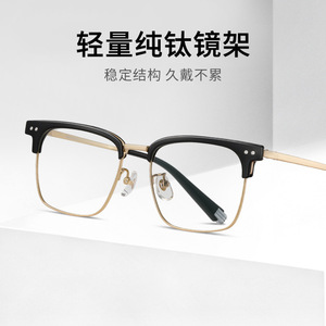 Wanda Eyeglasses <b>Frames</b> LF9026 Full Rim Rectangle <b>Metal</b> Titanium Anti Blue Light Men's Glasses - Product Image 3