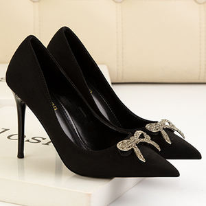 Sandalias con lazo y diamantes de imitación para mujer, zapatos de tacón puntiagudos, para primavera y verano - Product Image 2