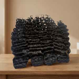 Extensions de cheveux humains vierges indiens Remy, ondulation profonde, double trame, à clips, pointes pleines, 100g, qualité supérieure 12A, sans nœuds, toutes longueurs - Product Image 5