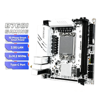 Carte mère JGINYUE B760I GAMING ITX LGA1700 DDR4 4800MHz 10 Phases d'alimentation 2x M.2 NVMe 4.0 2.5G LAN Type-C WiFi Mini-ITX pour PC de bureau