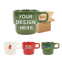 Tasse à café ou thé en porcelaine empilable classique de style nordique, personnalisable, de haute qualité, avec anse – Offre Spéciale