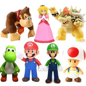8cm PVC Jouet pour Enfants Figure Cadeau Série Supérieure Mario Jouet Mario Bros Super Luigi Mario