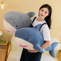 Oreiller de sommeil en peluche de requin mignon avec rembourrage en coton PP Doublure en fourrure de lapin coréen 31-50cm Cadeau confortable