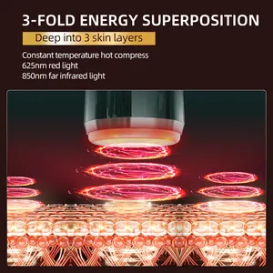 Calefacción inalámbrica cara cuello Lift fotón estiramiento de la piel reafirmante infrarrojo rojo LED tharapy eliminación de arrugas dispositivo antienvejecimiento