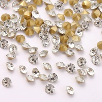 Vente en gros de strass ronds en cristal clair à fond pointu Strass en verre à pointe lâche