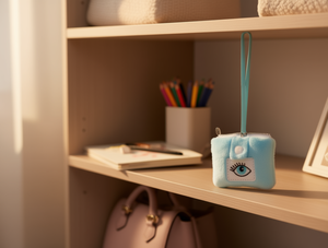 Portamonete in peluche con ciondolo, mini cerniera, cinturino da polso, design a forma di occhio, unisex - Product Image 2