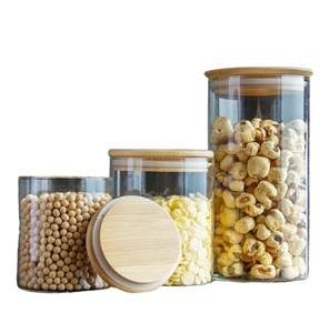 Juego de Recipientes de <span class=keywords><strong>Vidrio</strong></span> Borosilicato de Alta Calidad Sunshine Export con <span class=keywords><strong>Tapa</strong></span> de Bambú, 10 oz, para Almacenamiento de Alimentos en la Cocina, Importado para Azúcar - Product Image 2