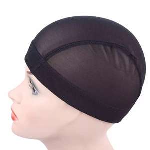 Topi Wig jala untuk membuat Wig sangat elastis Band Mesh topi kubah grosir Mesh tenun topi bahan bernapas hitam krem - Product Image 6