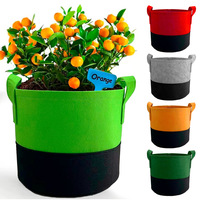 Bolsa de cultivo de árboles de doble color con borde enrollado K21, bolsa de cultivo de plántulas de flores, bolsa de plantas de fieltro no tejido