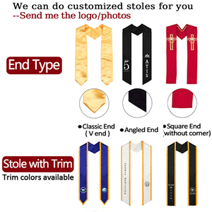Mondon Üretici Özel Tasarım Nakışlı Okul Mezuniyet Stolası ve Kuşağı %100 Polyester Unisex - Product Image 4