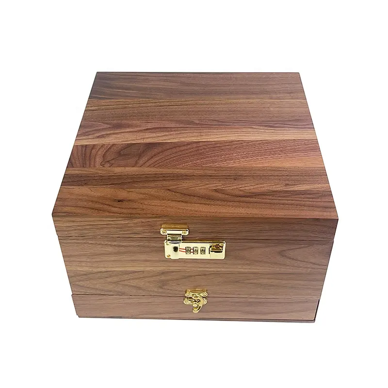 Caixa de presente moderna com ímã para fumar, armazenamento oculto, caixa de madeira personalizada feita à mão para fumar ervas