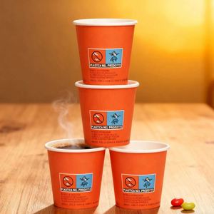 GoBest Gobelets en carton jetables personnalisables et recyclables pour café, 8/10/12 oz, simple paroi, revêtement PE, avec logo personnalisé - Product Image 6