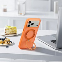 Coque de téléphone magnétique avec support, vente en gros, haute qualité, toucher doux, antichoc, fine, en TPU et PC, pour iPhone 17 16 15 Pro Max