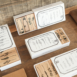 8 Cái Cây Hoa Trang Trí Gắn Mực Tem Nhật Ký Và Thủ Công Đặt Phòng Phế Liệu Vintage Gỗ Cao Su Tem - Product Image 5