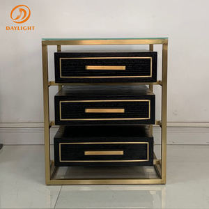 Best Modern Nordic Bed Rooms <strong>Sidetable</strong> Narrow Black Rectangle Wood Side Table Sets with <strong>Drawers</strong> for Bedroom Bedside - Product Image 4