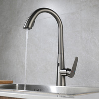 Robinet de cuisine intelligent à poignée unique avec capteur infrarouge, gris, extractible, à montage sur plan, eau froide et chaude, en acier inoxydable SUS304