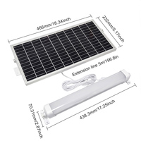 Solar-Linearleuchte Tri-Proof 2600lm IP66 Wasserdicht Getrenntes Solarpanel 42CM Außenbereich Garage Flur LED-Röhrenleuchte