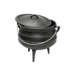 Metal Large Cooking Pot Cast Iron Cauldron Three Legged Pot