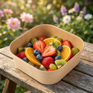 Tazones Cuadrados Desechables <span class=keywords><strong>de</strong></span> Papel Kraft, Reciclables, Aptos <span class=keywords><strong>para</strong></span> Alimentos, Recipientes <span class=keywords><strong>de</strong></span> Papel <span class=keywords><strong>para</strong></span> Pasta, Comida Frita y Postres - Product Image 2