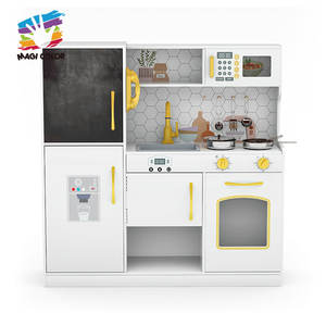 Juego de juguetes de cocina de <span class=keywords><strong>madera</strong></span> grande para cocina y comida, W10C1016, incluye horno microondas, <span class=keywords><strong>pizarra</strong></span> pequeña, teléfono, características de luz de sonido - Product Image 1