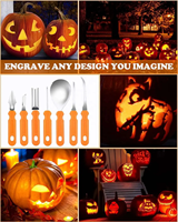 30-delige Halloween pompoen snijset, duurzaam, 8 roestvrijstalen gereedschappen, 20 expressie stencils, DIY Jack-O'-Lantern