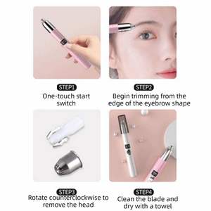 Depiladora de Cejas Recargable al por Mayor, Recortadora de Vello Desmontable con Pantalla Digital Práctica - Product Image 3