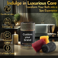 Filet africain éponge exfoliant en maille pour le visage, le corps, nettoyage en profondeur, séchage rapide et longue durée pour tous les types de peau.