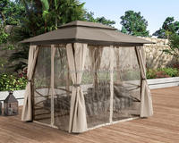 Chaise suspendue de jardin en métal pour 4 personnes avec auvent et filet, vente chaude