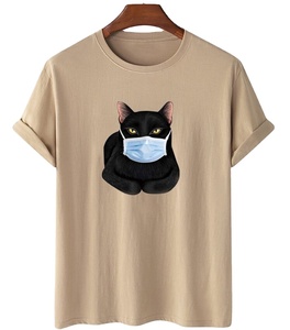 เสื้อยืดแขนสั้นสำหรับผู้ชายน้ำหนักเบาและทนทานพิมพ์ลายแมวเสื้อผ้าลำลองสำหรับผู้ชาย - Product Image 1