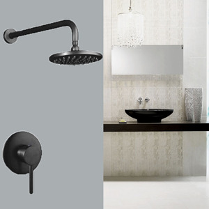 Anh bán chạy nhất xử lý đơn Matte Đen tắm vòi hoa sen vòi giấu cài đặt với Vòng Gốm van cho khách sạn - Product Image 1