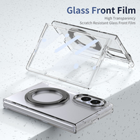 Support rotatif à 360° magnétique transparent avec coque PC anti-jaunissement et protection militaire pour Flip 3-8