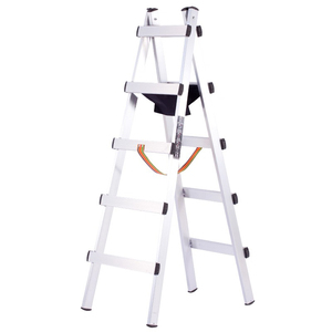 บันไดอะลูมิเนียมพับได้3ขั้นทำจากพลาสติกสำหรับใช้ในการก่อสร้างบ้านซูเปอร์มาร์เก็ต - Product Image 2
