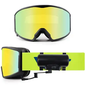Lunettes de ski chauffantes à lentille magnétique Lunettes de sport de neige avec batterie rechargeable Otg Uv400 Protection Lunettes de snowboard personnalisées